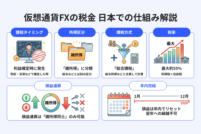 仮想通貨FXの税金の仕組み（図解）