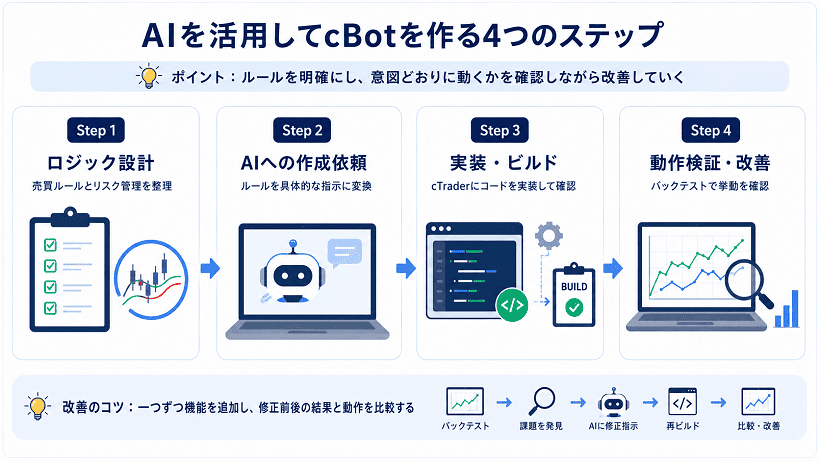 AIを活用したcBot作成の4ステップ