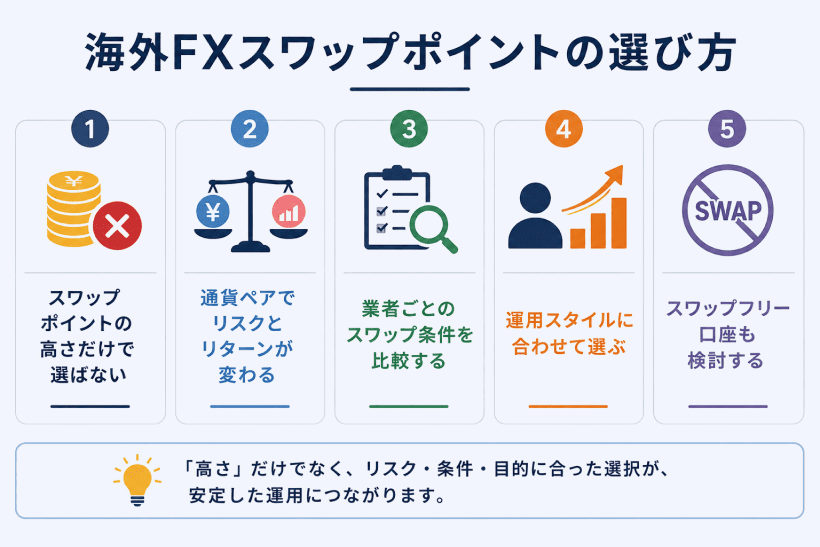 海外FXスワップポイントの選び方を解説する画像
