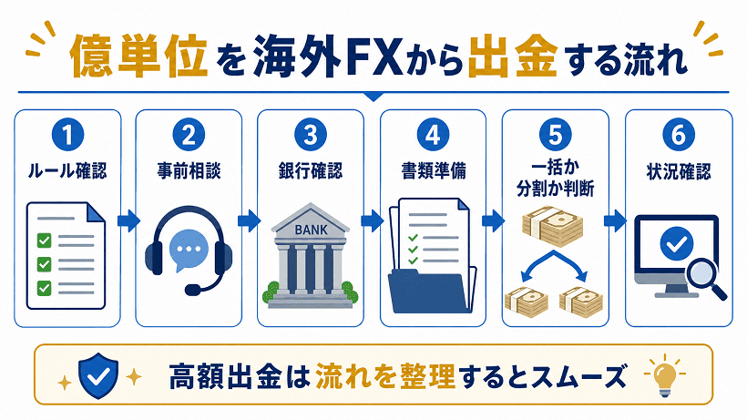 億単位を海外FXから出金する6ステップ