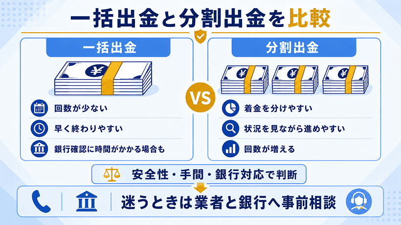 一括出金と分割出金の比較図