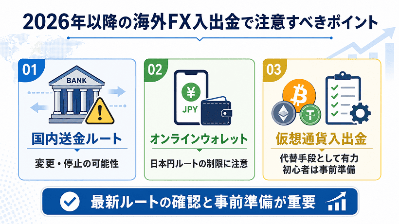 2026年以降に変わる海外FX入出金の注意点3つ