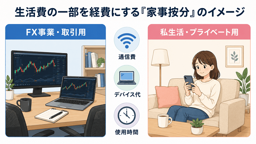 海外FXの経費計上で使う家事按分のイメージ画像