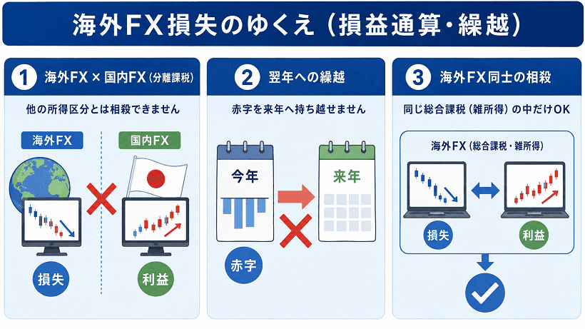 海外FX損失の損益通算と繰越を解説した画像