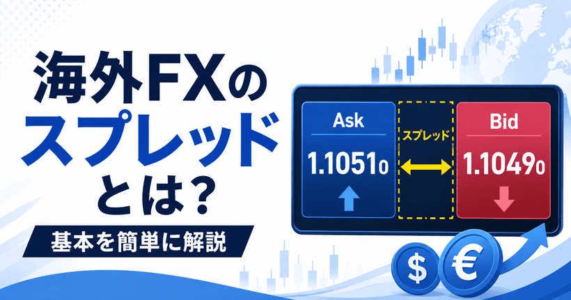 スプレッドは買値Askと売値Bidの価格差を表すイメージ