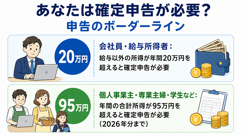 海外FXの利益で確定申告が必要になる条件を示した画像