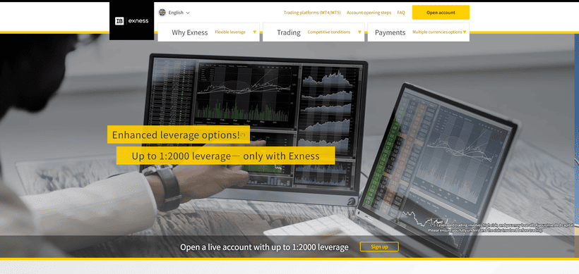 無料VPSを提供する海外FX業者Exnessの公式サイト