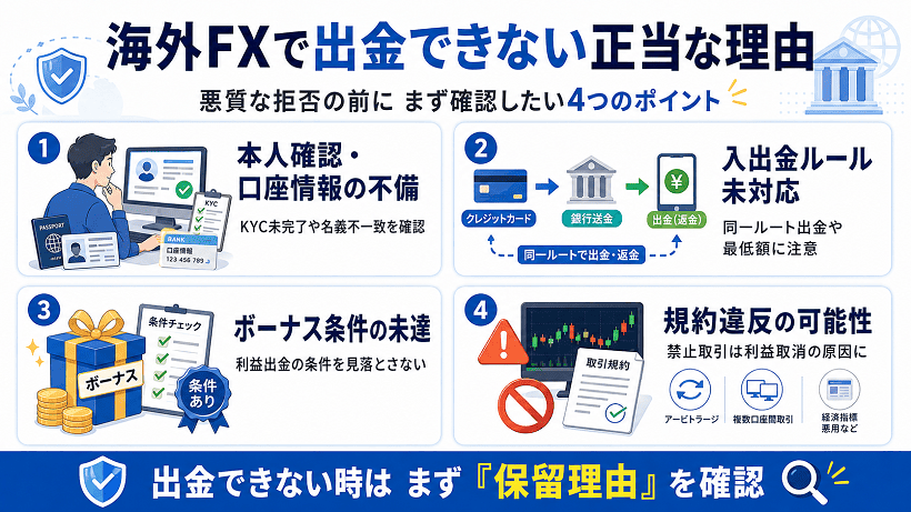 海外FXで出金できない正当な理由4つ