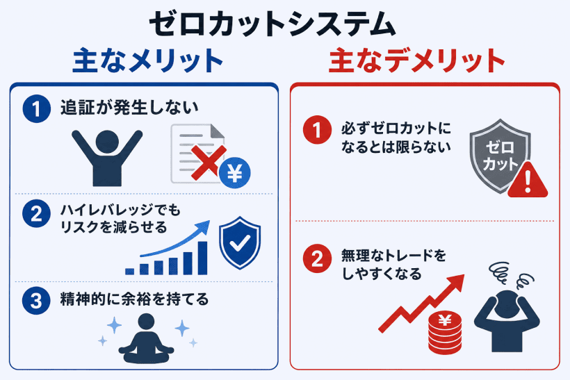 海外FXのゼロカットシステムのメリットとデメリットの図解