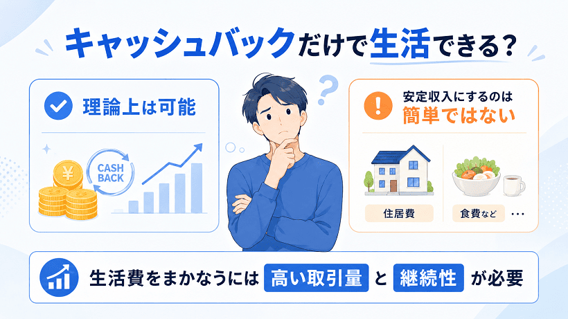 海外FXキャッシュバックだけで生活する難しさを解説した図