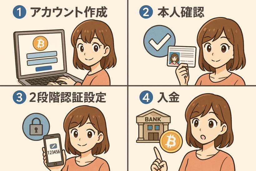 仮想通貨の取引口座を開設する4ステップ