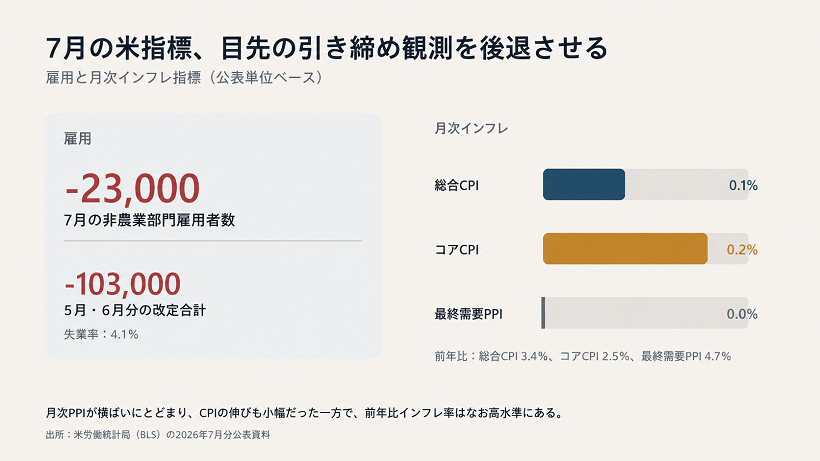 7月の米雇用統計と月次物価指標