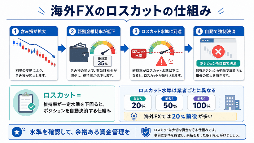 海外FXロスカットの仕組みの図解