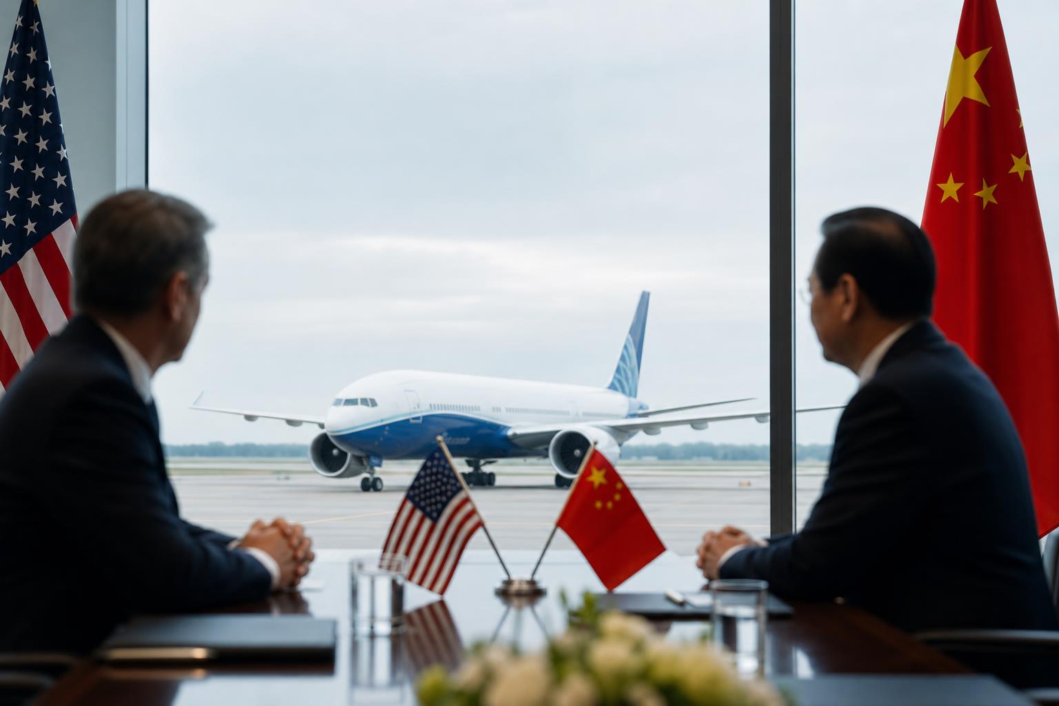米中首脳、貿易委員会設置で一致　ボーイング200機購入も