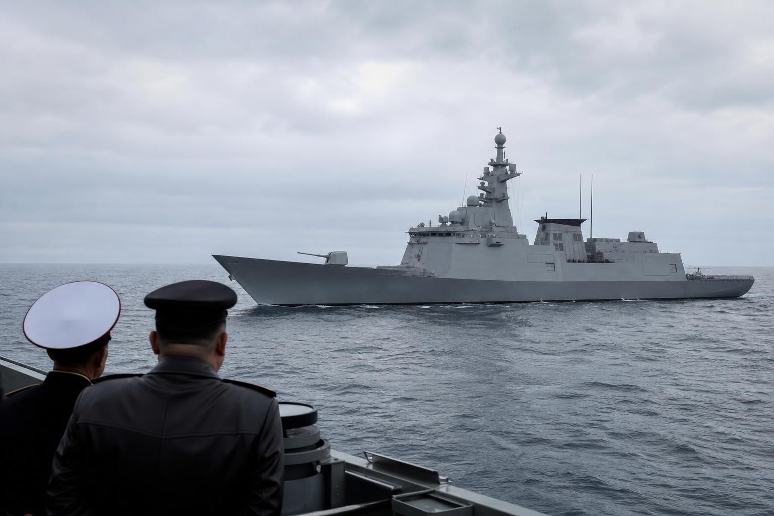 金正恩視察新型驅逐艦「姜健」航海試驗