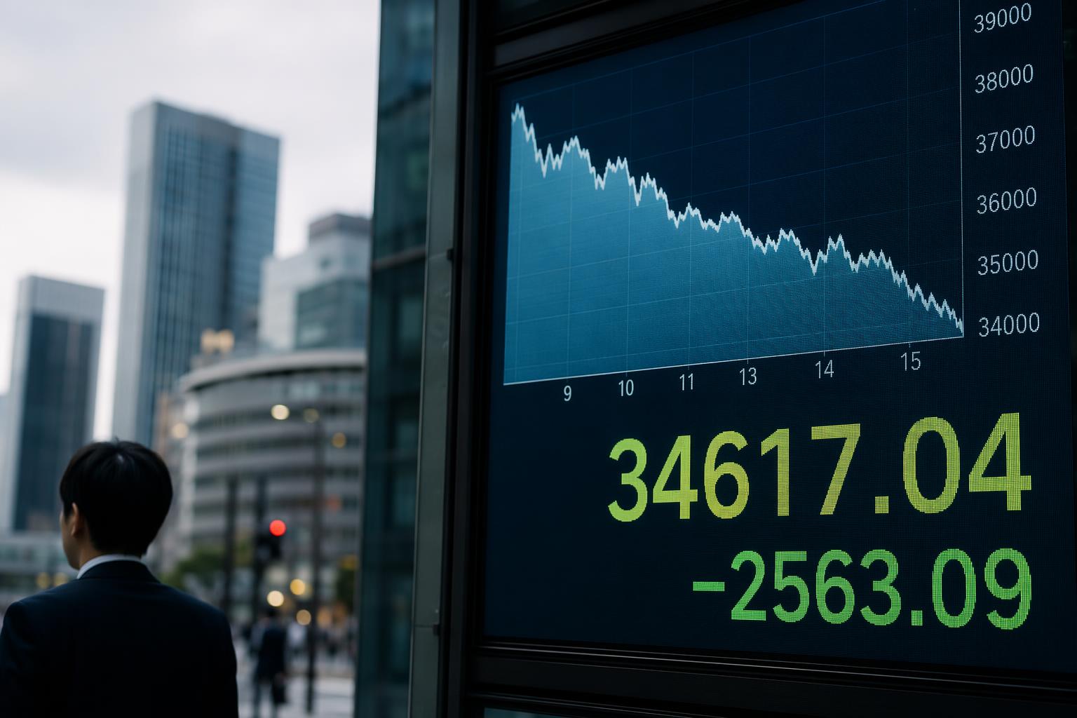Nikkei falls 2,563 points on US hike bets