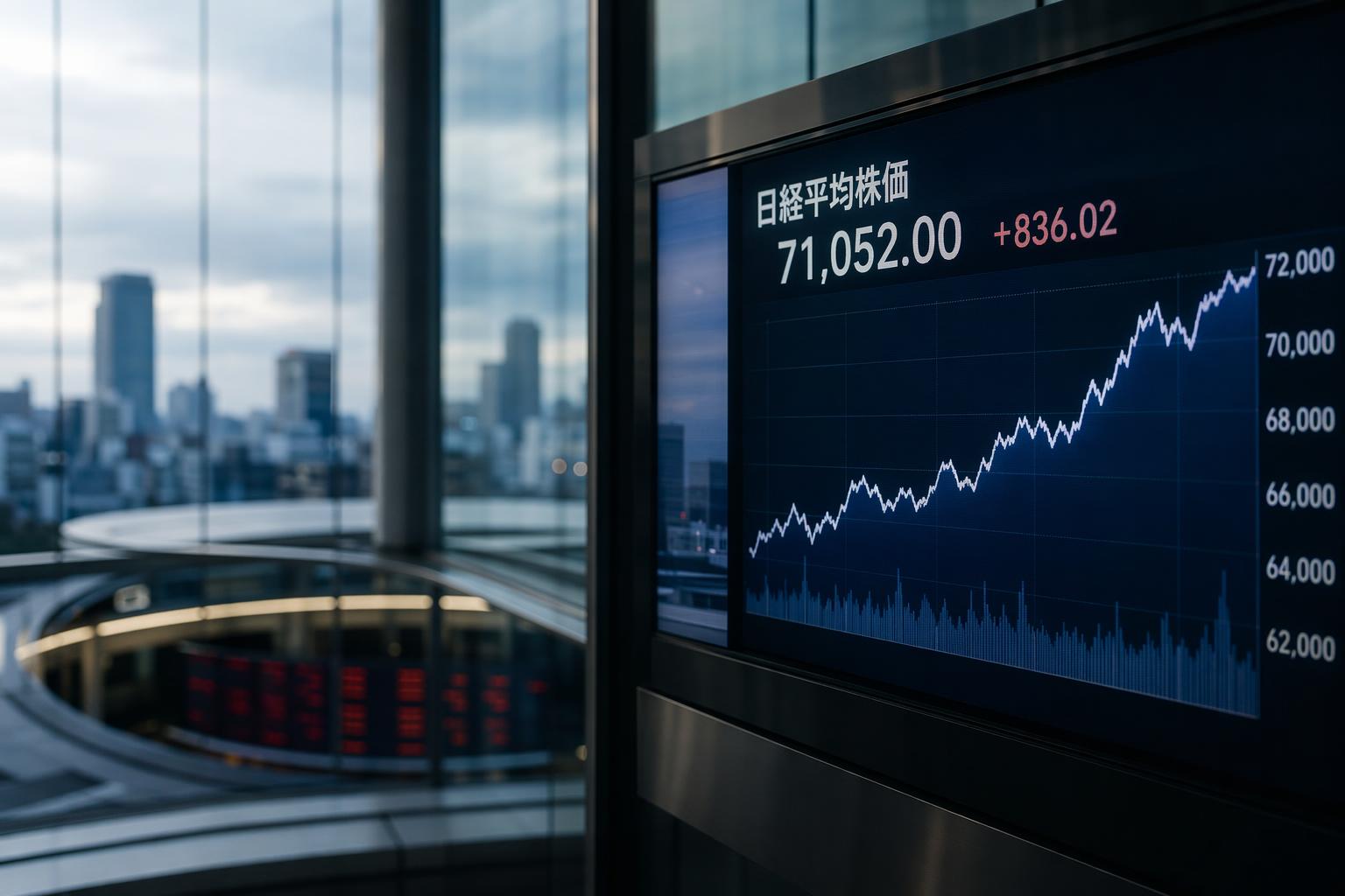 日経平均が6日続伸、AI・半導体株主導で7万1052円
