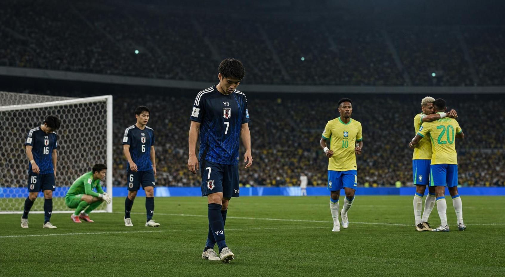 日本、ブラジルに1-2で敗れる　W杯決勝T初戦突破ならず