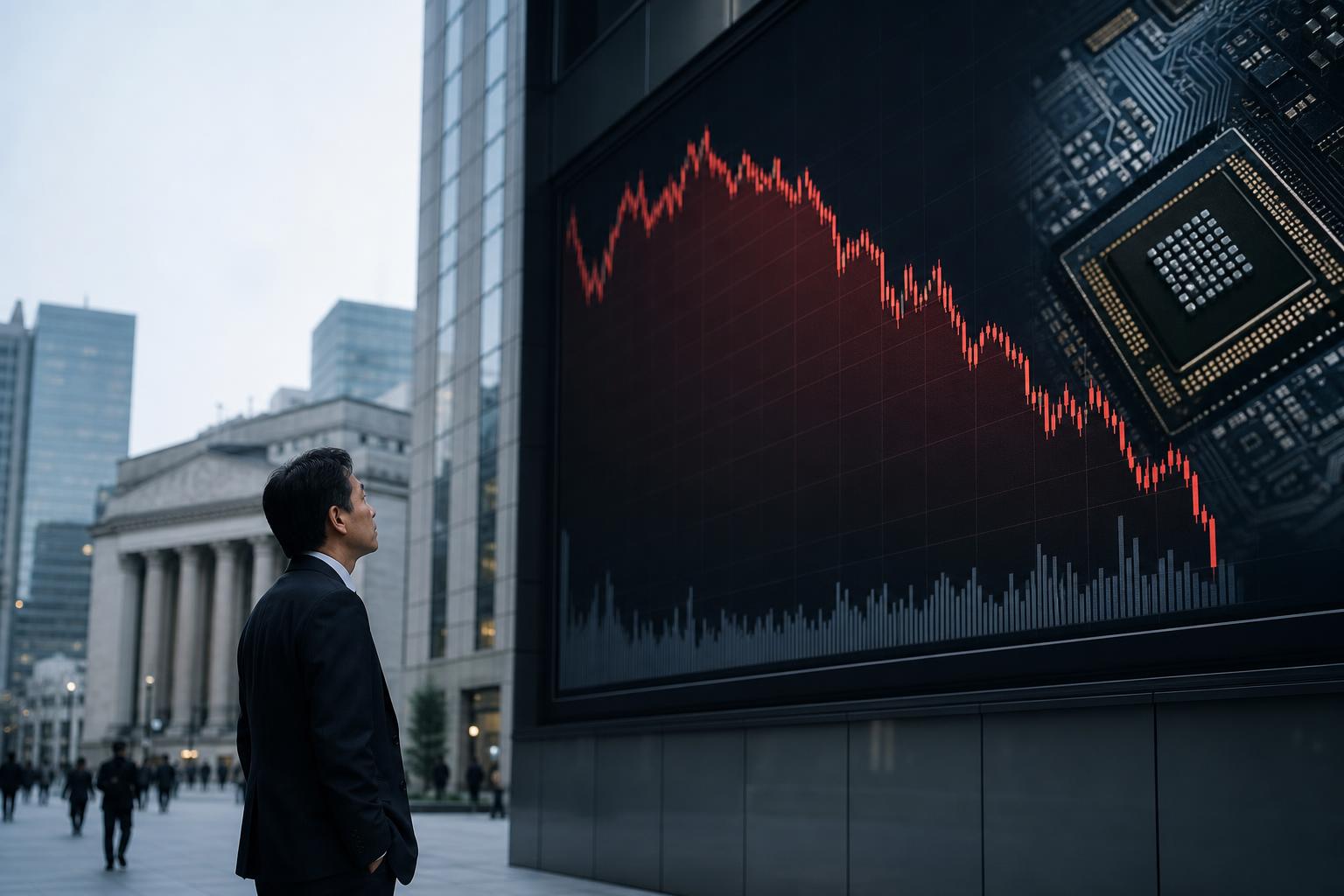 Nikkei falls over 2,500 points as AI, chip stocks slide