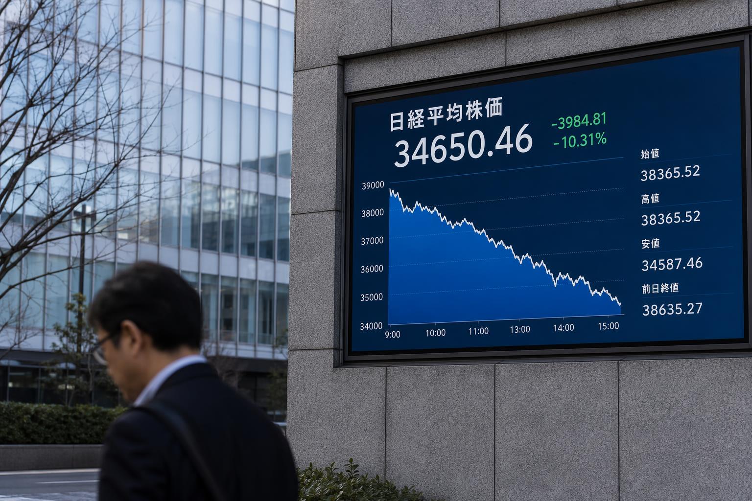 日經平均因AI相關股賣壓續跌　一度跌逾4000日圓