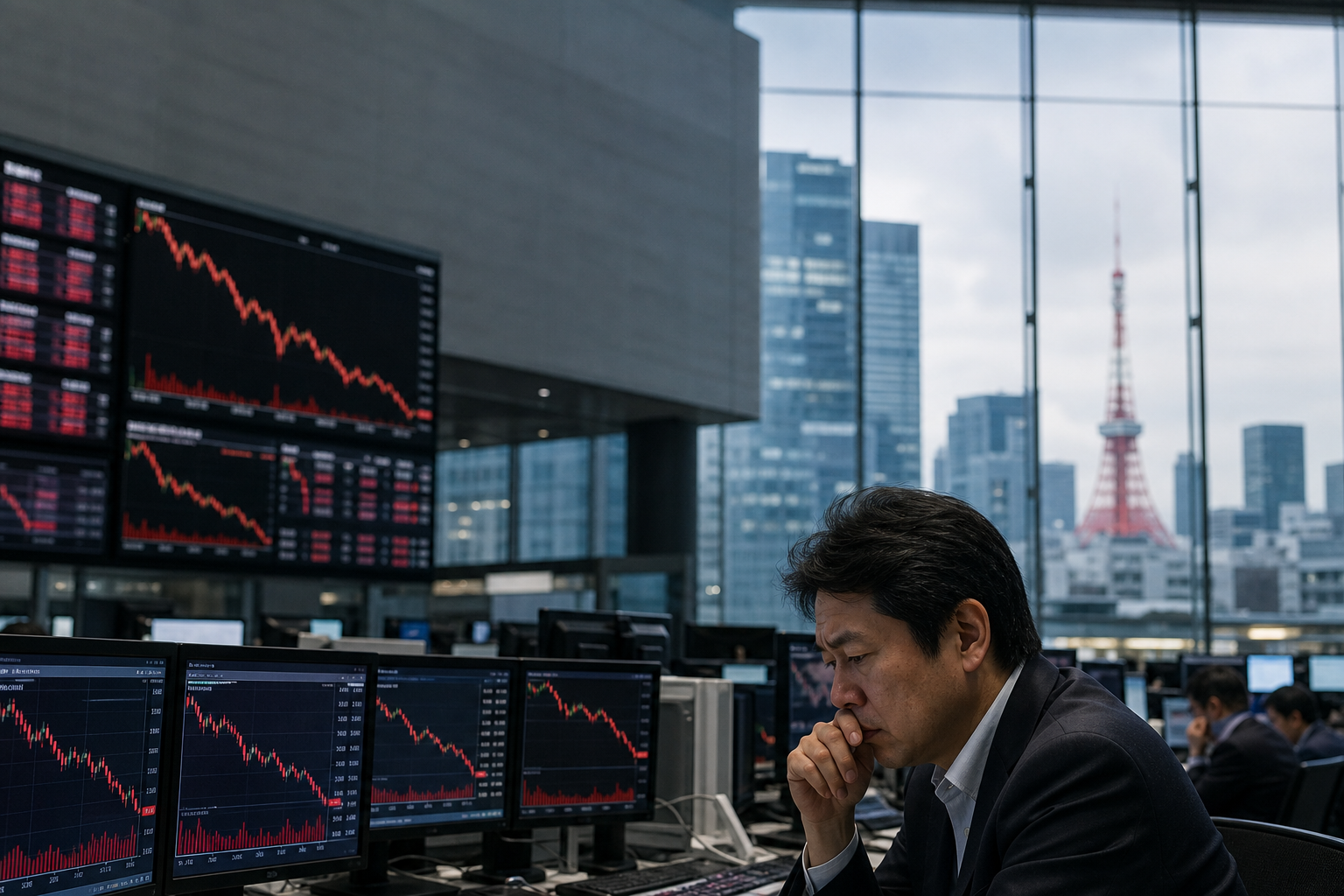 Nikkei chốt phiên sáng giảm 644 yen, có lúc mất hơn 1.000 yen