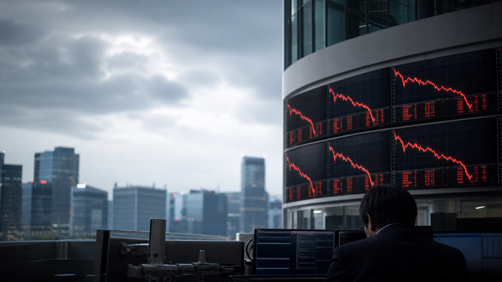 Nikkei drops 2,134 points on U.S. chip losses, Mideast worries